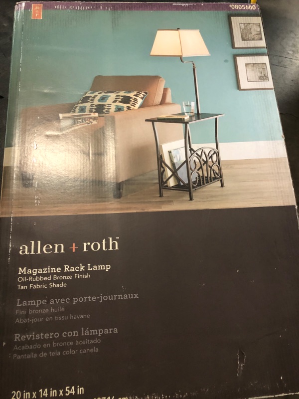 Photo 2 of allen + roth 54-in Bronze Shelf Floor Lamp