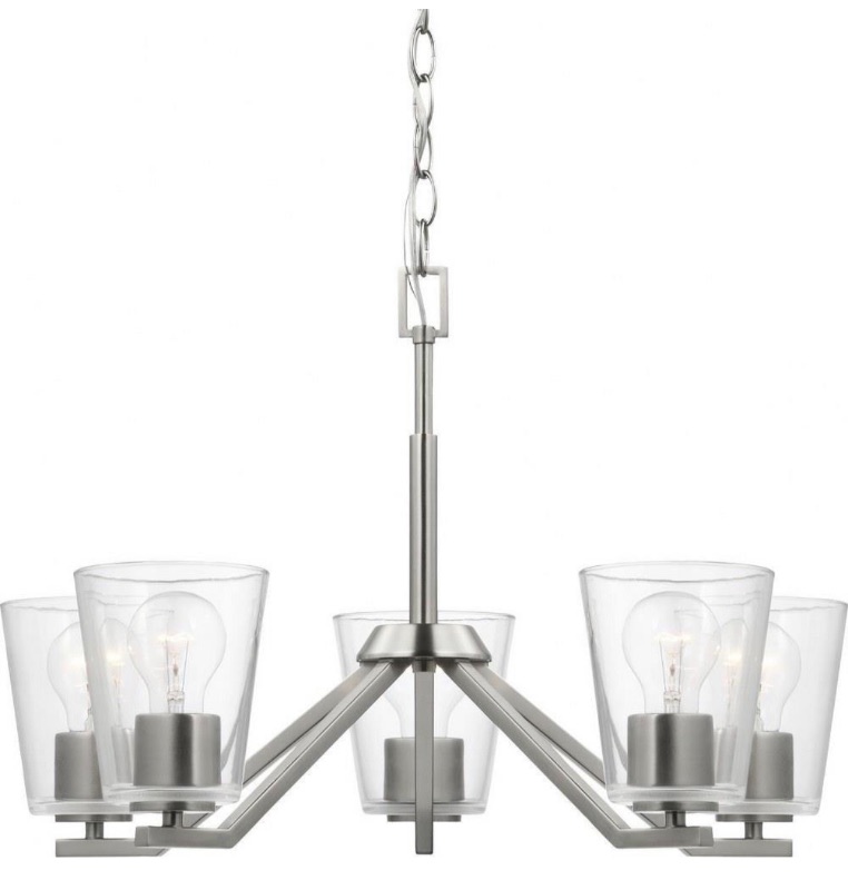 Photo 1 of Progress Lighting Roxobel 5-Light Brushed Nickel Modern/Contemporary Led; Dry rated Chandelier