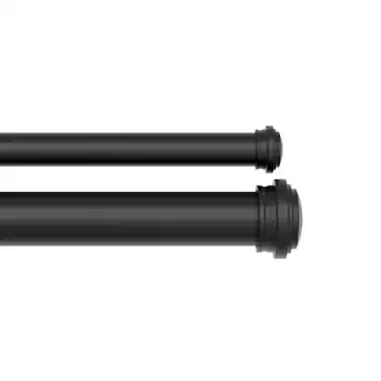 Photo 1 of allen + roth Double Rod 72-in to 144-in Matte Black Steel Double Curtain Rod
