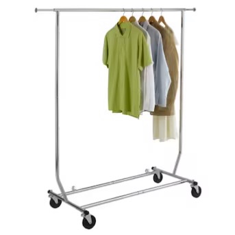 Photo 1 of Style Selections Chrome Steel Rolling Clothing Rack