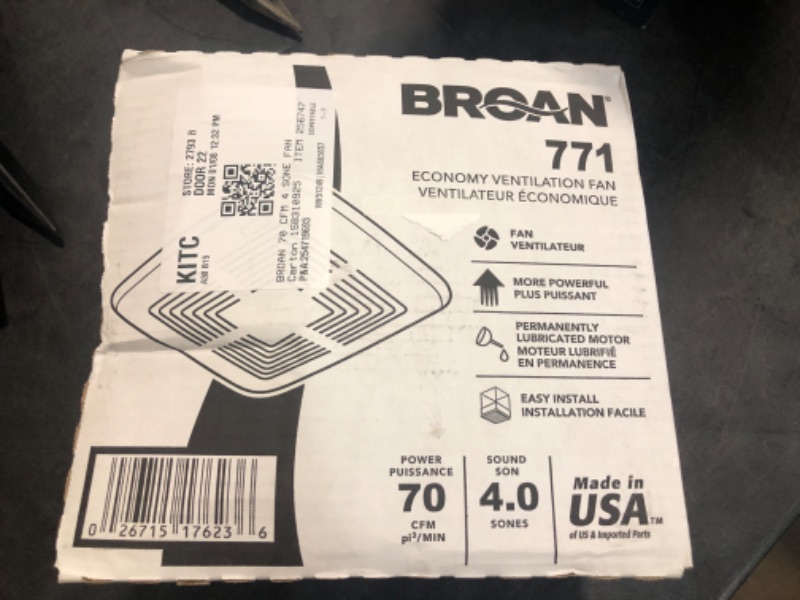 Photo 2 of Broan 4-Sone 70-CFM White Bathroom Fan