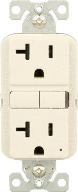 Photo 1 of Eaton 20-Amp 125-volt GFCI Residential Decorator Outlet, Light Almond