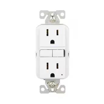 Photo 1 of Eaton 15-Amp 125-volt GFCI Residential Decorator Outlet, White