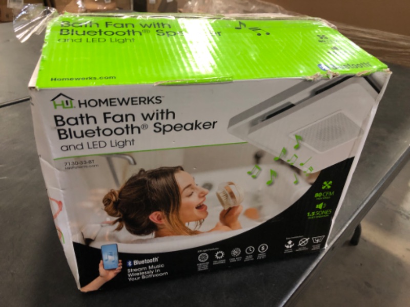 Photo 1 of Home NetWerks 80 CFM 1.5 Sones Bath Fan with Bluetooth Speaker