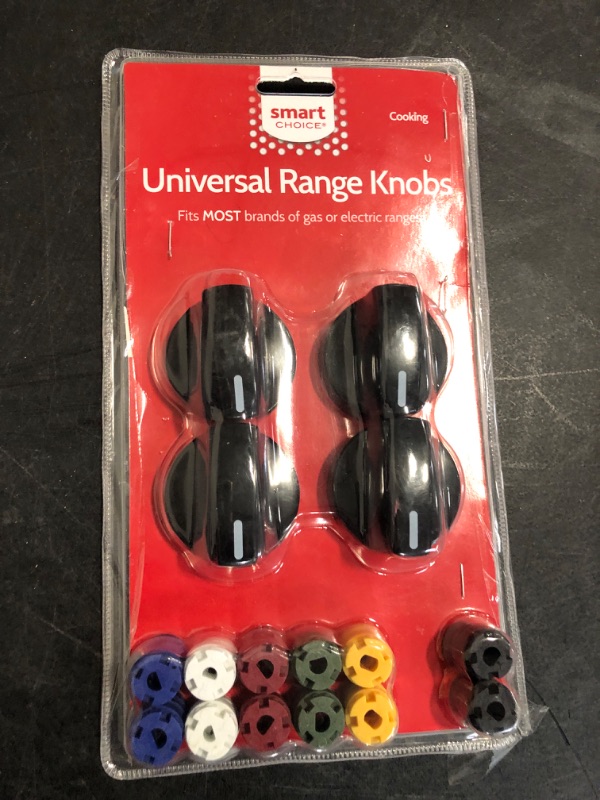 Photo 2 of 4 Pack Smart Choice Universal Gas and Electric Range Knob Kit with Multiple Adapters (Black) 