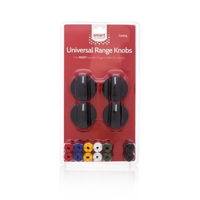 Photo 1 of 4 Pack Smart Choice Universal Gas and Electric Range Knob Kit with Multiple Adapters (Black) 