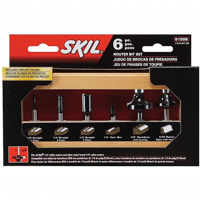 Photo 1 of SKIL 6-Piece Carbide-tipped Router Bit Set