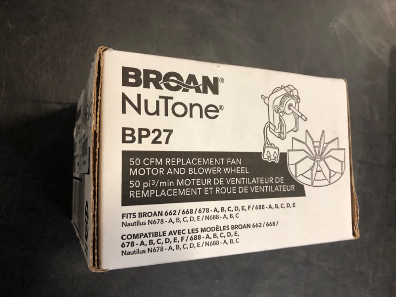 Photo 2 of Broan-NuTone BP27 Bathroom Fan Replacement Motor and Wheel Set, 50 CFM