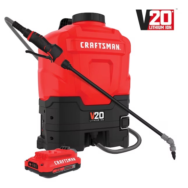 Photo 1 of CRAFTSMAN 4-Gallons Plastic 20-volt Battery Operated Backpack Sprayer