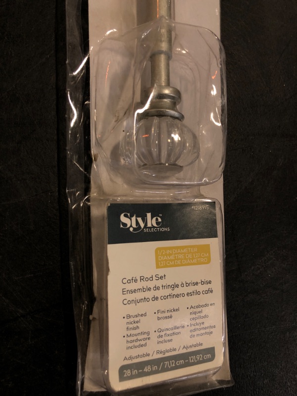 Photo 3 of Style Selections 28-in To 48-in Brushed Nickel Steel Single Curtain Rod