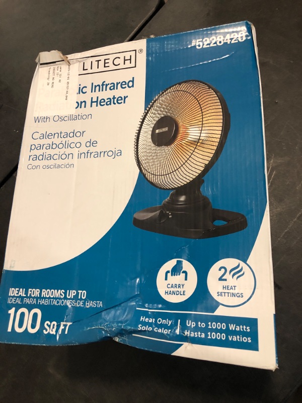 Photo 3 of Utilitech Up to 1000-Watt Infrared Parabolic Dish Indoor Electric Space Heater