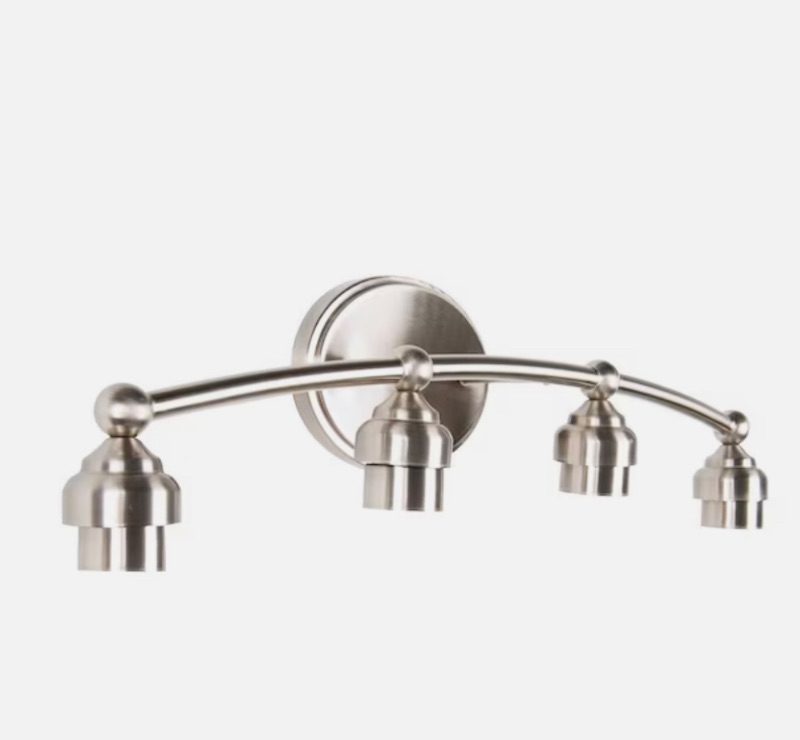Photo 1 of Style Selections 26.5-in 4-Light Brushed Nickel Transitional Vanity Light