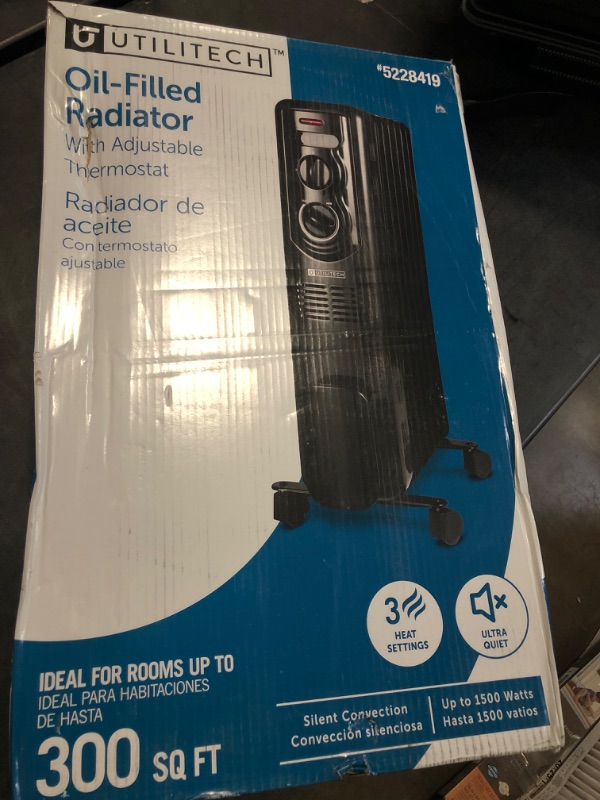 Photo 4 of Amazon Basics Indoor Portable Radiator Heater, 1500 W, Black