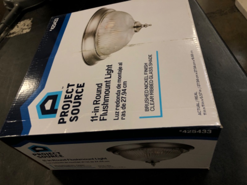 Photo 2 of Project Source 11-in W Brushed Nickel Flush Mount Light