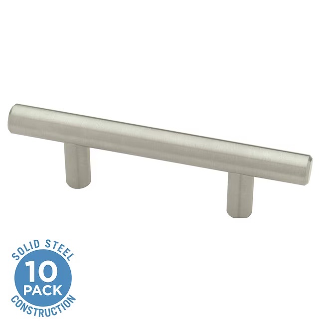 Photo 1 of Brainerd Bar 3-in Center to Center Stainless Steel Cylindrical Bar Drawer Pulls (10-Pack)
