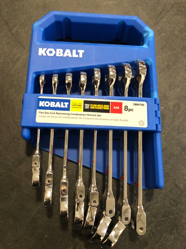 Photo 1 of Kobalt 8-Piece Set Standard (SAE) Flexible Head Ratchet Wrench