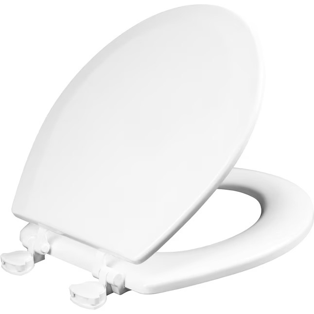 Photo 1 of Mansfield Wood White Round Toilet Seat