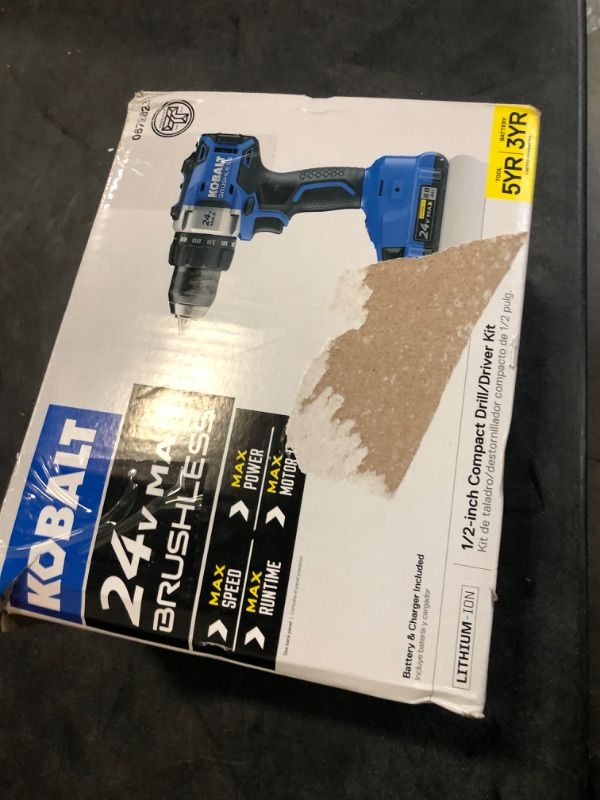 Photo 3 of Kobalt 24-volt 1/2-in Keyless Brushless Cordless Drill (1-Battery Included, Charger Included and Soft Bag included)