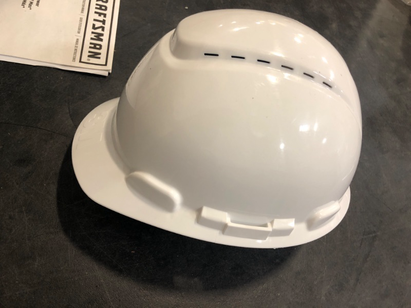 Photo 2 of 3M Hard Hat SecureFit H-701SFV-UV, White, Vented Cap Style Safety Helmet with Uvicator Sensor, 4-Point Pressure Diffusion Ratchet Suspension, ANSI Z87.1