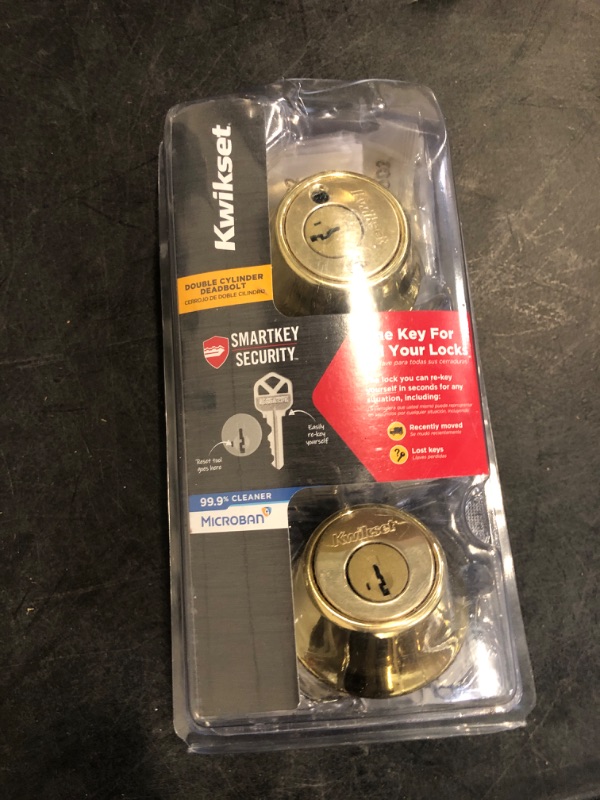 Photo 2 of Kwikset Series 665 Polished Brass Double Cylinder Deadbolt with SmartKey