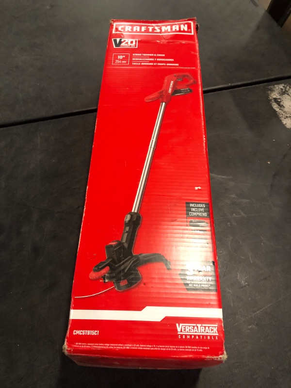 Photo 3 of Craftsman V20 20-Volt Max 10-in Straight Cordless String Trimmer with Edger Capable (Battery Included)