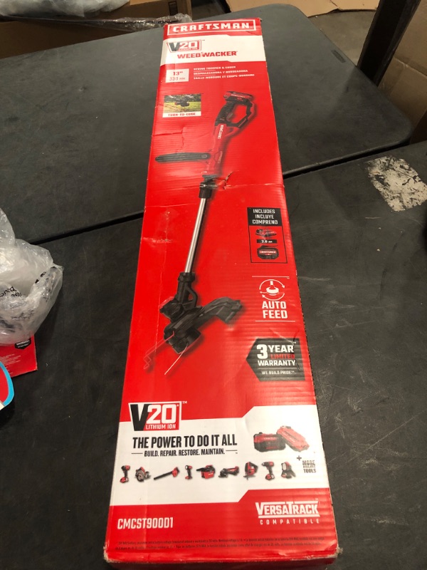 Photo 3 of CRAFTSMAN CMCST900D1 V20* Cordless WEEDWACKER® String Trimmer/Edger - Automatic Line Advance Feed with CMCHTS820D1 V20* 22" Cordless Hedge Trimmer w/ Hedge Trimmer