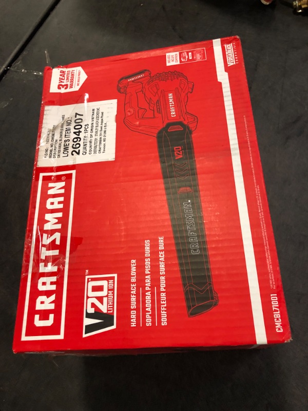 Photo 3 of CRAFTSMAN 20V MAX Cordless Leaf Blower Kit with Battery & Charger Included (CMCBL710D1) w/ Cordless Starter Kit Blower