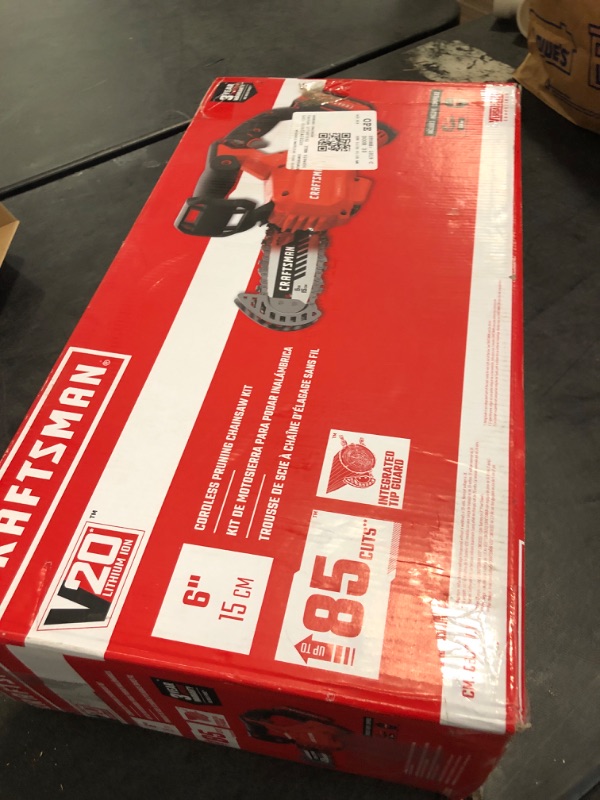 Photo 3 of CRAFTSMAN V20 20-volt Max 6-in Battery 2 Ah Chainsaw (Battery and Charger Included)