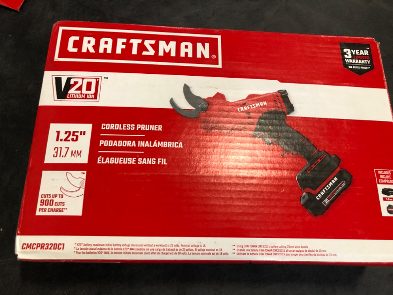 Photo 3 of CRAFTSMAN 20V MAX Cordless Electric Pruner, Battery & Charger Included (CMCPR320C1) Modern