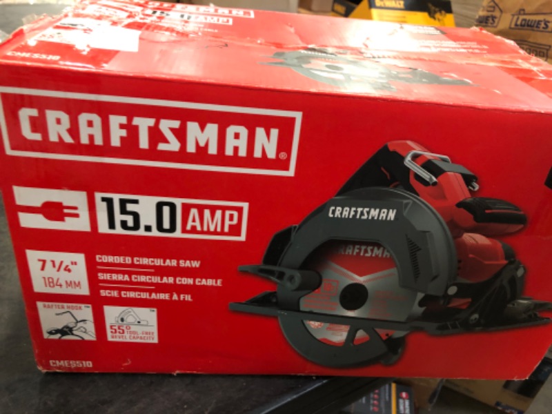 Photo 3 of CRAFTSMAN Circular Saw, 7-1/4 inch, 15 Amp, Corded (CMES510)