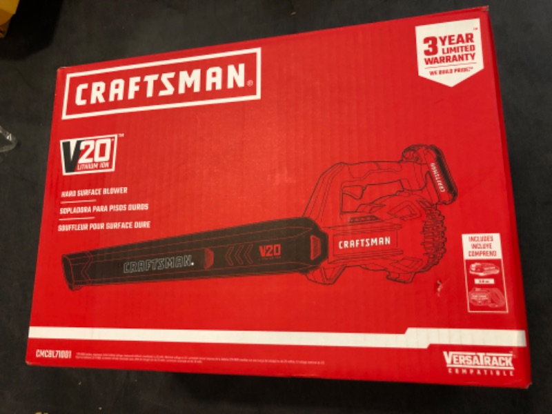 Photo 3 of CRAFTSMAN 20V MAX Cordless Leaf Blower Kit with Battery & Charger Included (CMCBL710D1) w/ Cordless Starter Kit Blower