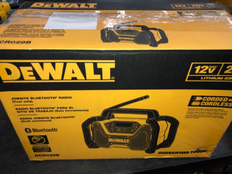 Photo 3 of DEWALT 12-volt or 20-volt Max Cordless Bluetooth Compatibility Jobsite Bluetooth Speaker Battery Included