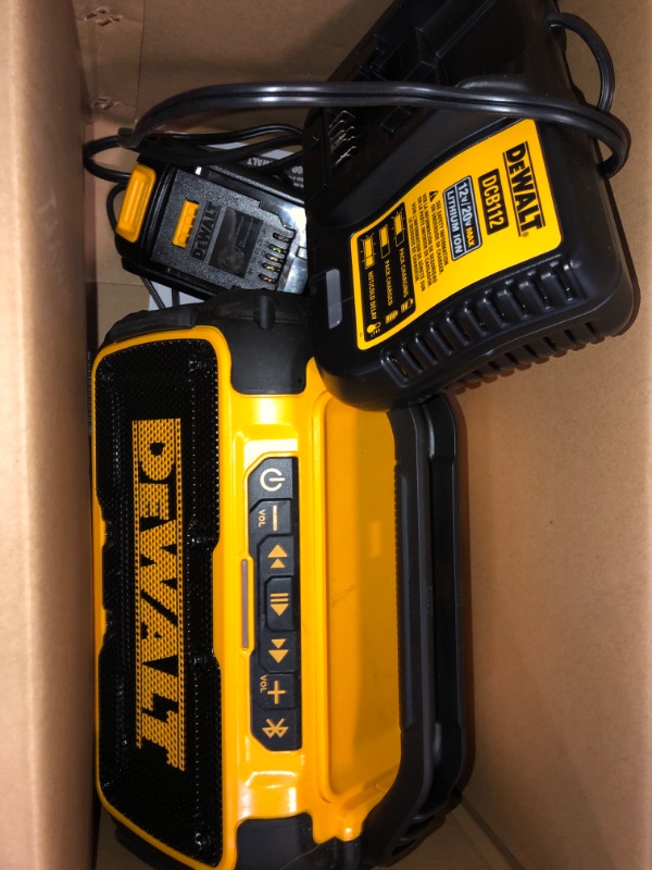 Photo 2 of DEWALT 12-volt or 20-volt Max Cordless Bluetooth Compatibility Jobsite Bluetooth Speaker Battery Included