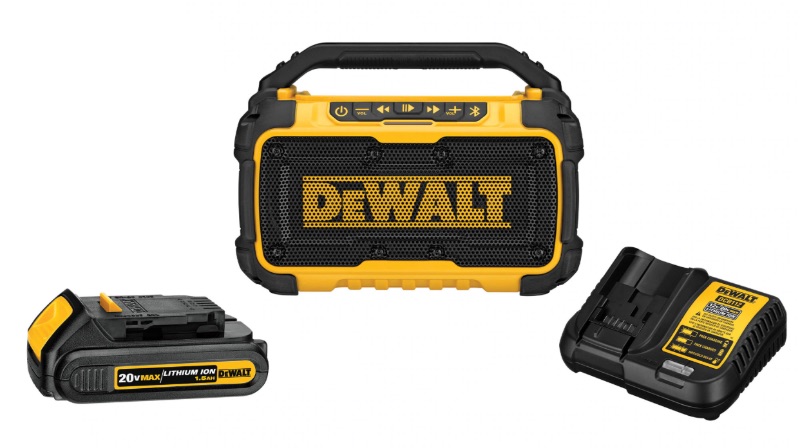 Photo 1 of DEWALT 12-volt or 20-volt Max Cordless Bluetooth Compatibility Jobsite Bluetooth Speaker Battery Included