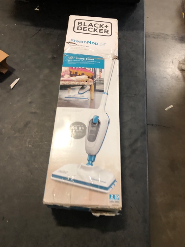 Photo 3 of BLACK+DECKER Steam Mop for Hard Floor, White (HSM13E1)