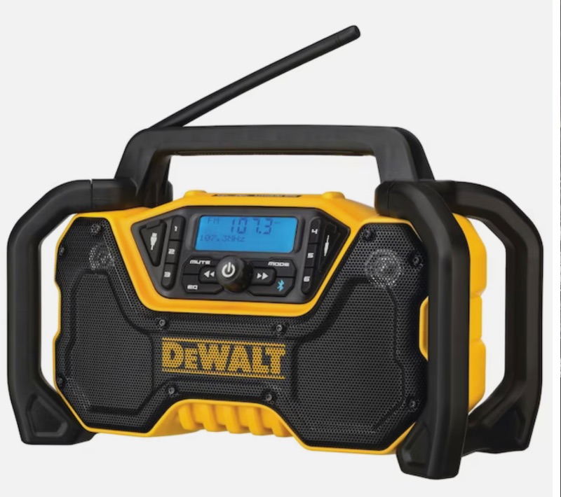 Photo 1 of DEWALT 12-volt or 20-volt Max Water Resistant Cordless Bluetooth Compatibility Jobsite Radio Bluetooth Adapter