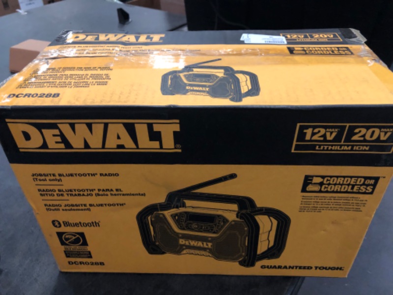 Photo 3 of DEWALT 12-volt or 20-volt Max Water Resistant Cordless Bluetooth Compatibility Jobsite Radio Bluetooth Adapter