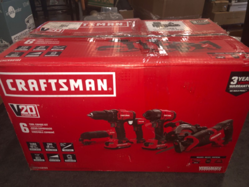 Photo 3 of CRAFTSMAN 6-Tool Power Tool Combo Kit with Soft Case (2-Batteries Included and Charger Included)
