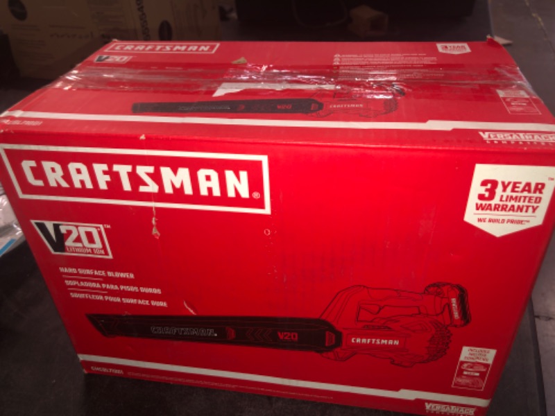 Photo 3 of ** FINAL SALE – SOLD AS IS **  CRAFTSMAN 20V MAX Cordless Leaf Blower Kit with Battery & Charger Included (CMCBL710D1) w/ Cordless Starter Kit Blower