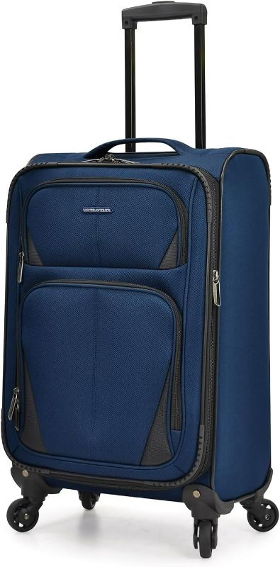 Photo 1 of U.S. Traveler Aviron Bay Expandable Softside Luggage with Spinner Wheels, Navy, Carry-on 22-Inch