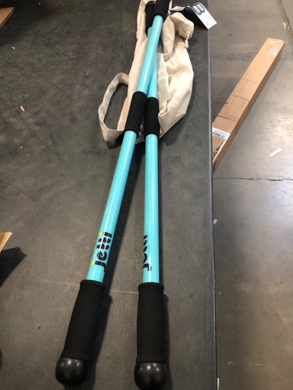 Photo 2 of Perfectly Weighted Walking Poles Transform Walk into Full-Body Workouts, Increase Stability, and Improve Posture | Includes 2 Walking Poles & Carrying Case | 2.2lbs (Blue)