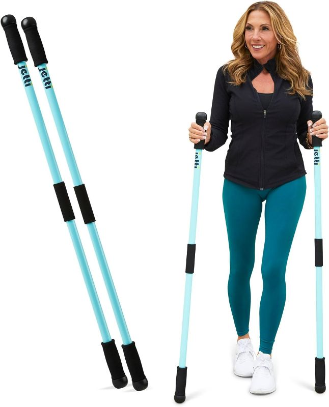 Photo 1 of Perfectly Weighted Walking Poles Transform Walk into Full-Body Workouts, Increase Stability, and Improve Posture | Includes 2 Walking Poles & Carrying Case | 2.2lbs (Blue)