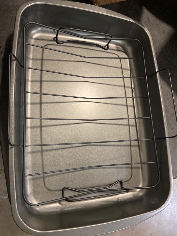 Photo 2 of Non-Stick Large Roasting Pan with Rack - DuraGlide Non-Stick Roasting Pan with Handles for Easy Lifting, Easy to Clean