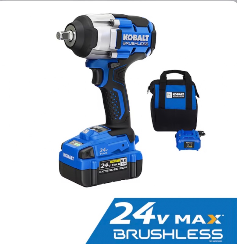 Photo 1 of Kobalt 24-volt Variable Speed Brushless 1/2-in Drive Cordless Impact Wrench (Bare Tool)