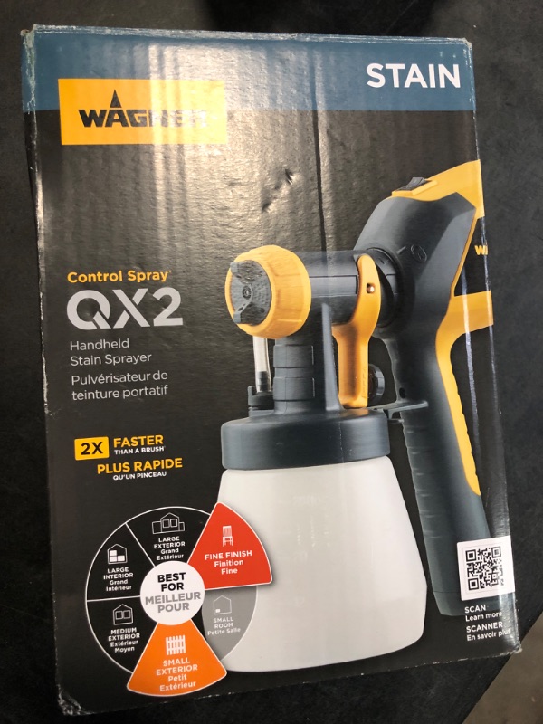 Photo 3 of Wagner Spraytech 2419326 Control Spray QX2 HVLP Handheld Stain Sprayer, Ideal for Staining Fences, Decks, Lattice and More, 3 Spray Patterns, Adjustable Settings