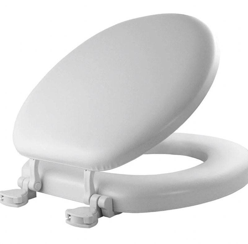 Photo 1 of Mayfair by Bemis Cushioned Vinyl White Round Padded Toilet Seat