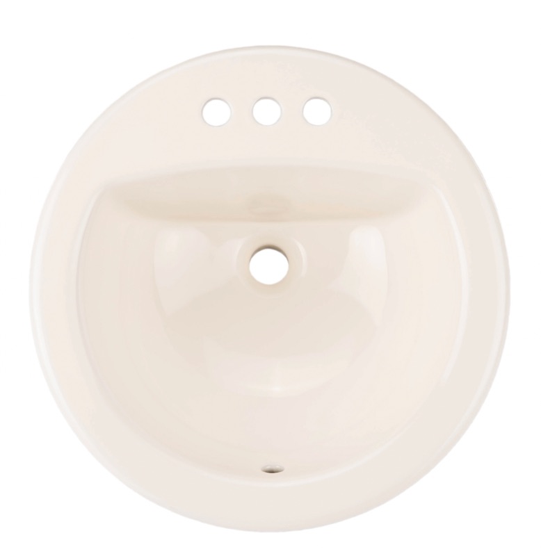 Photo 1 of Project Source White Drop-In Round Traditional Bathroom Sink (19-in x 19-in)