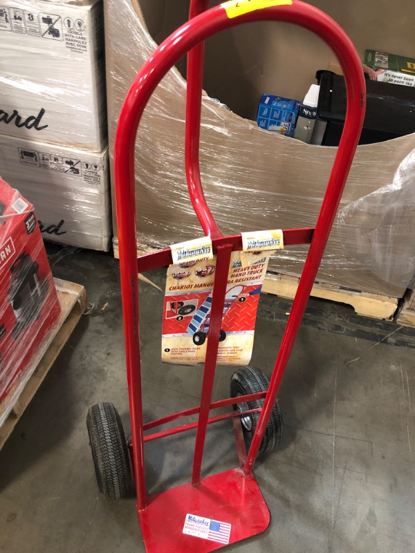 Photo 2 of Goplus Hand Truck, P-Handle Hand Truck Dolly with Vertical Loop Handle, 10” Wheels, 15” x 9” Foldable Nose Plate, 660 LBS Capacity, Heavy Duty Metal Dolly Cart for Lifting, Moving, Delivery, Stairs