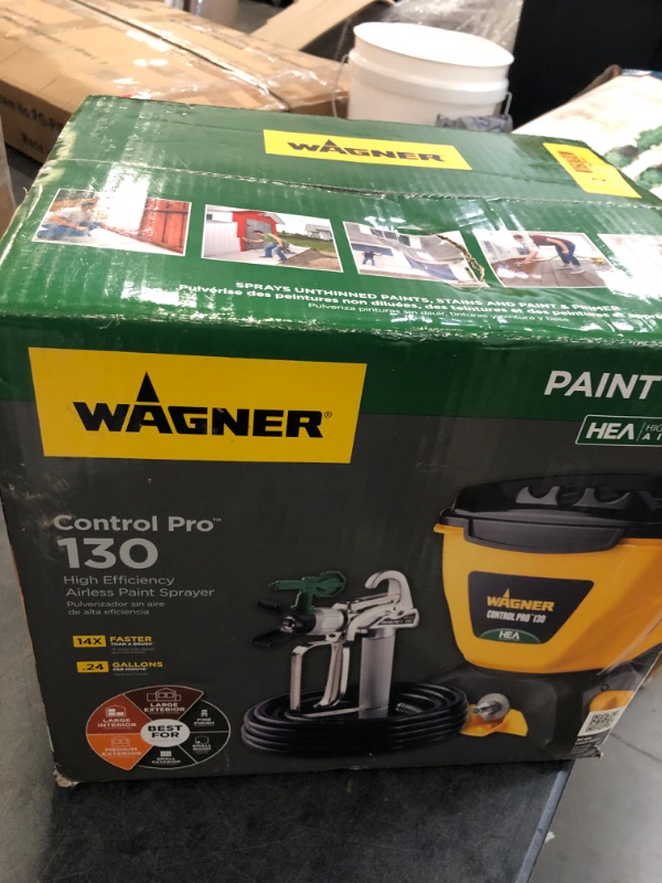Photo 2 of Wagner 0580678 Control Pro 130 Power Tank Paint Sprayer, High Efficiency Airless with Low Overspray & 0580603 High Efficiency Airless 311 Reversible Spray Tip for Sealers and Stains Control Pro 130 Sprayer + Spray Tip, Green