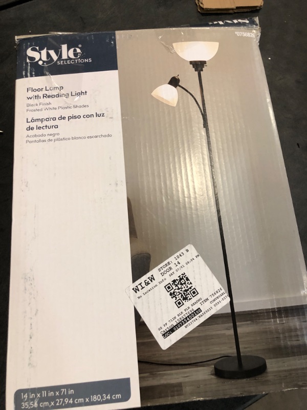 Photo 3 of Portfolio 71-in Black Shaded Floor Lamp Mtsl1016-C0001